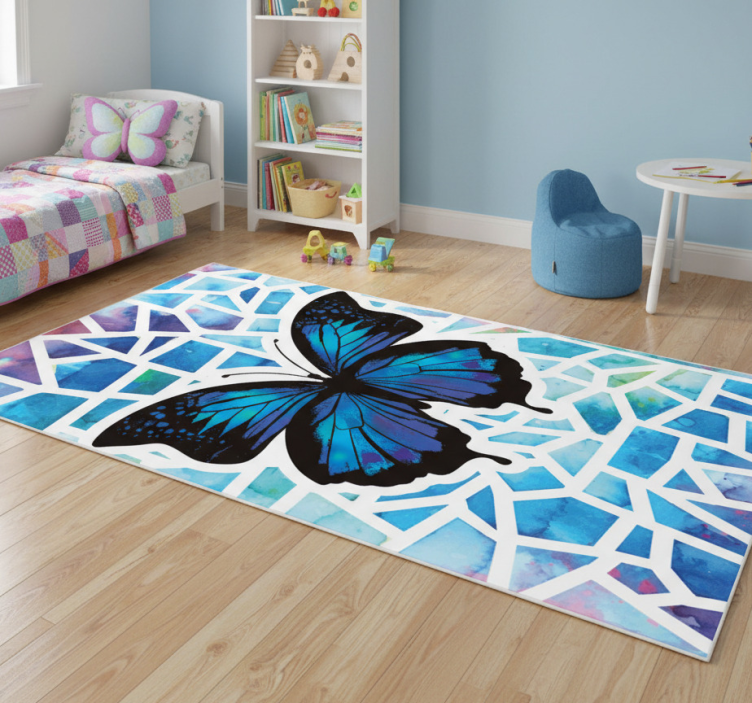 Dywan winylowy zwierzęta w modny wzór motyli - TenStickers
