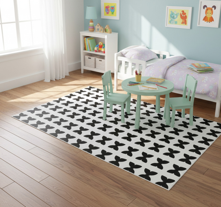 Dywan winylowy zwierzęta czarne latające motyle - TenStickers