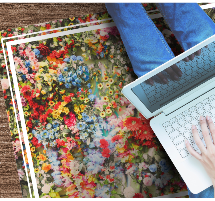 Dywan kwiatowy w różnych polach kwiatowych - TenStickers