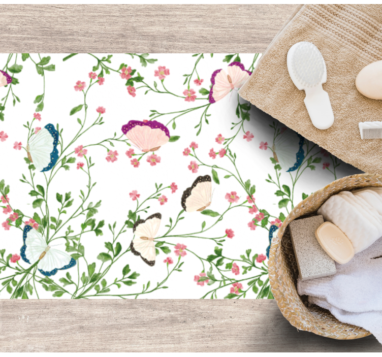 Kwiatowy dywan fantasy akwarela watercolor - TenStickers