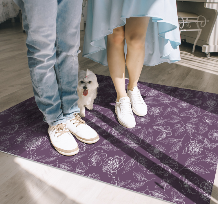 Dywan winylowy vintage wzór botaniczny - TenStickers