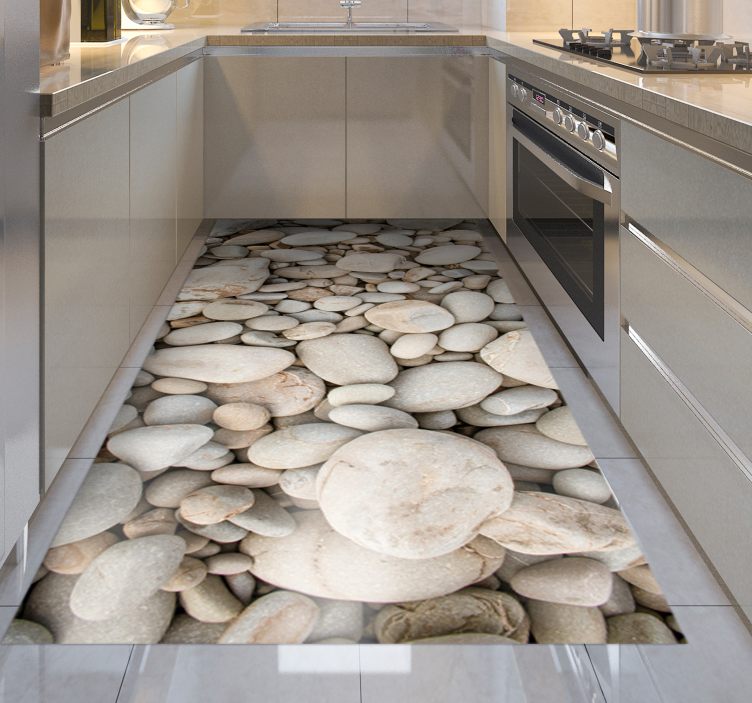 Dywan winylowy do kuchni jasne kamienie - TenStickers
