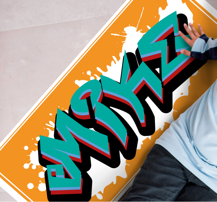Dywan winylowy z imieniem Graffiti króla dzikiego stylu - TenStickers
