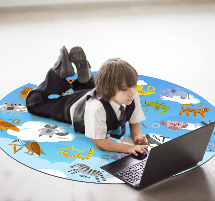 Okrągły dywan z winylu z alfabetem - TenStickers