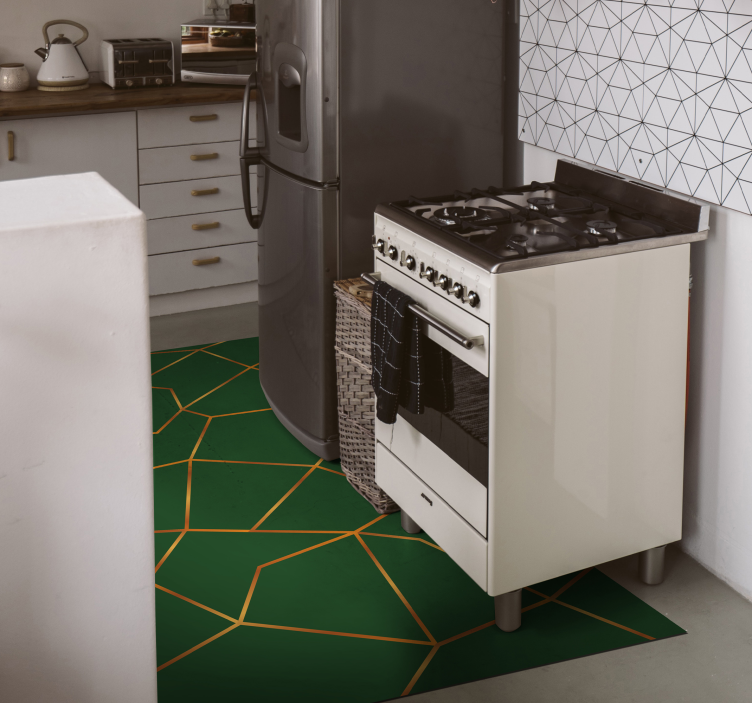 Dywan winylowy w stylu nordyckim z żółtymi liniami - TenStickers