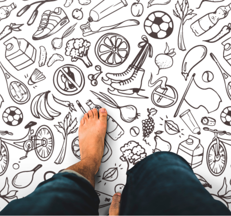 Dziecięcy dywan winylowy ikony aktywnego stylu życia - TenStickers