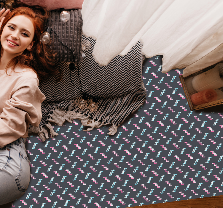 Dziecięcy dywan winylowy kolorowe faliste kształty - TenStickers