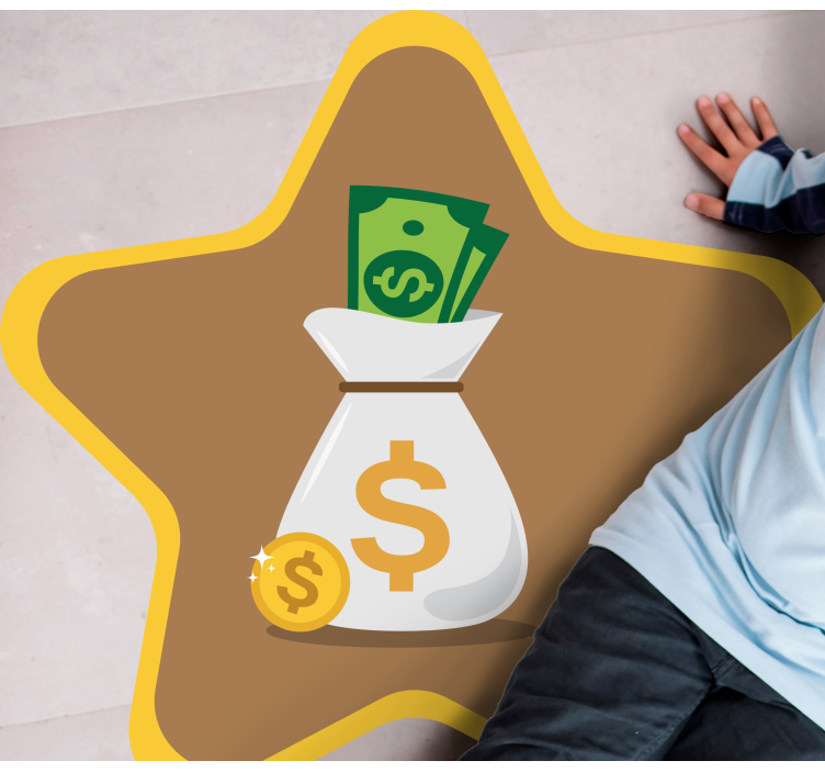 Dziecięcy dywan winylowy logo worka z pieniędzmi - TenStickers