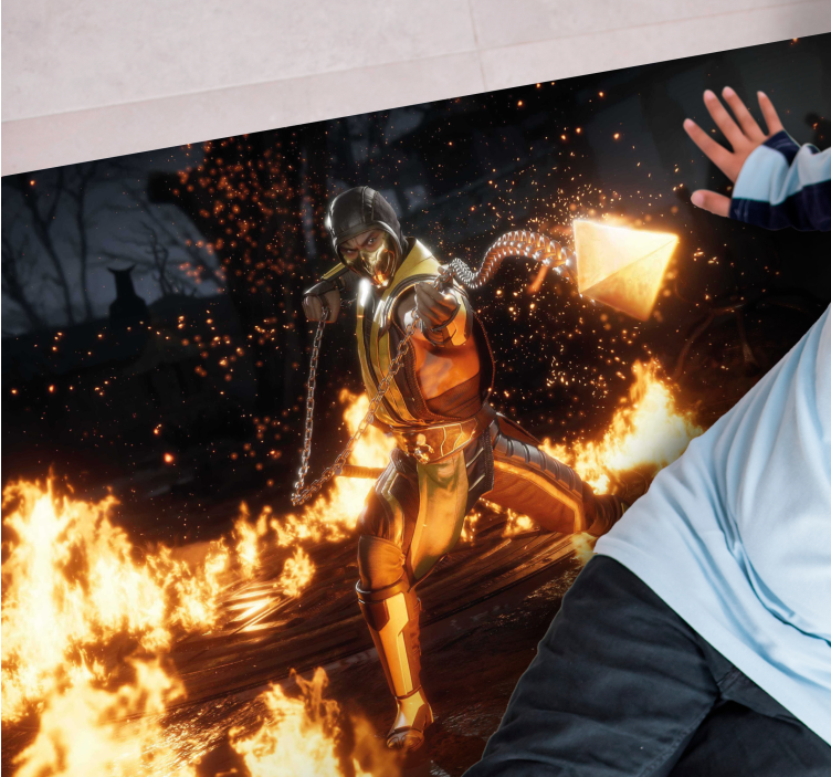 Dywan winylowy dla nastolatków ognista akcja postaci - TenStickers