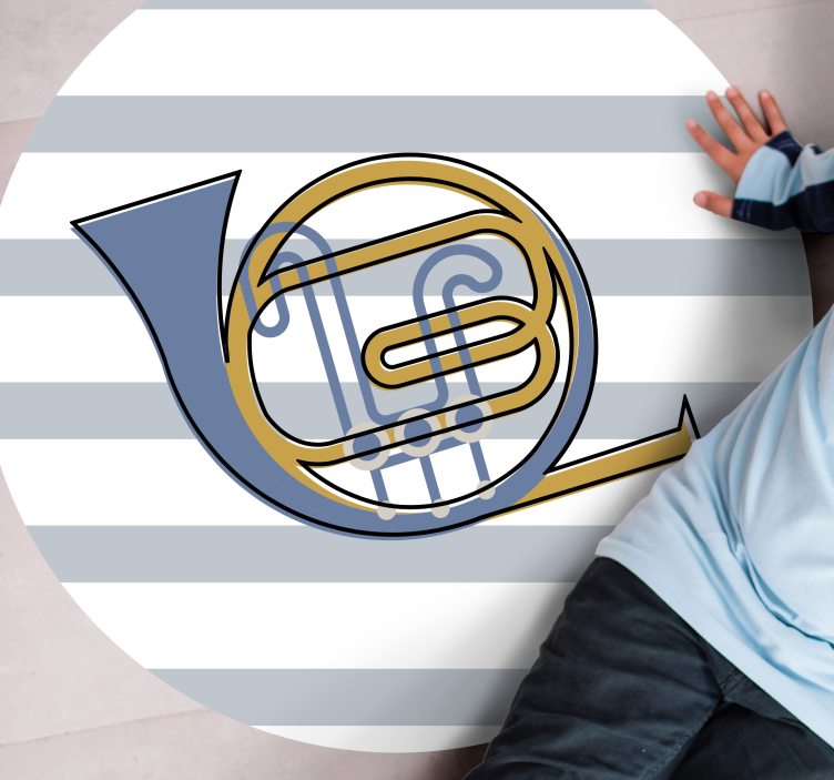 Okrągły dywan winylowy projekt rogu muzycznego - TenStickers