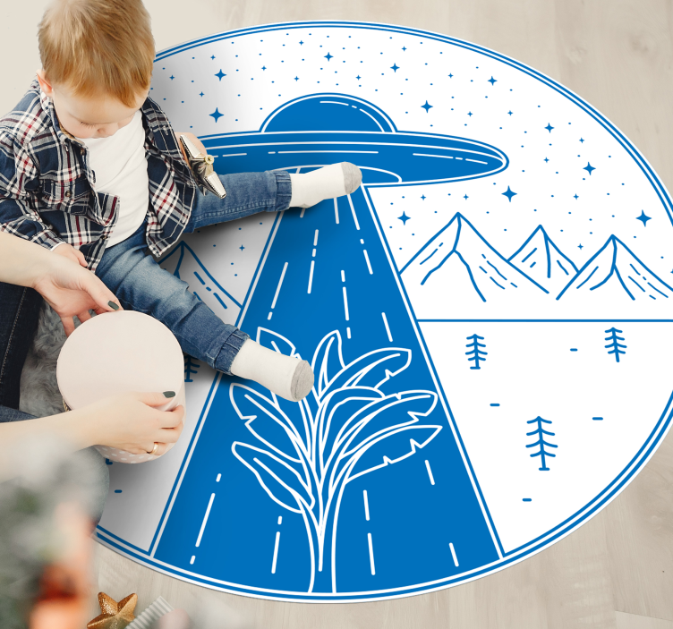 Dziecięcy dywan winylowy przygoda z ufo - TenStickers