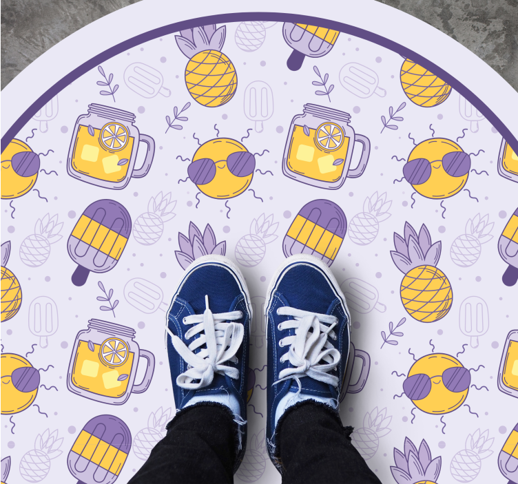 Dziecięcy dywan winylowy tropikalna letnia zabawa - TenStickers