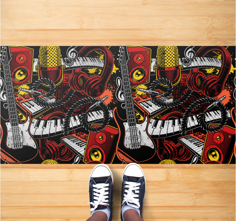 Dziecięcy dywan winylowy wystawa muzycznych elementów - TenStickers