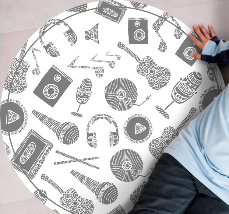 Dziecięcy dywan winylowy wzory instrumentów muzycznych - TenStickers