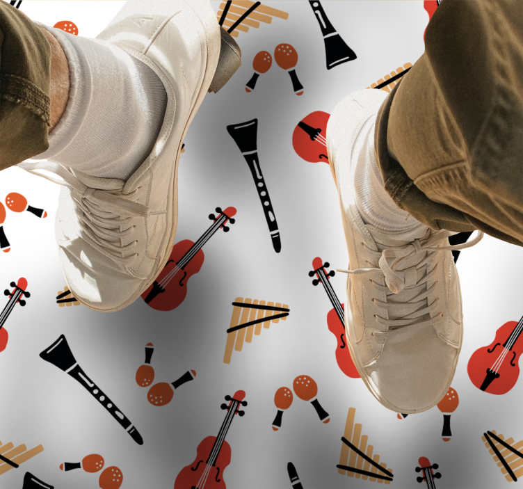 Dziecięcy dywan winylowy z motywami instrumentów muzycznych - TenStickers