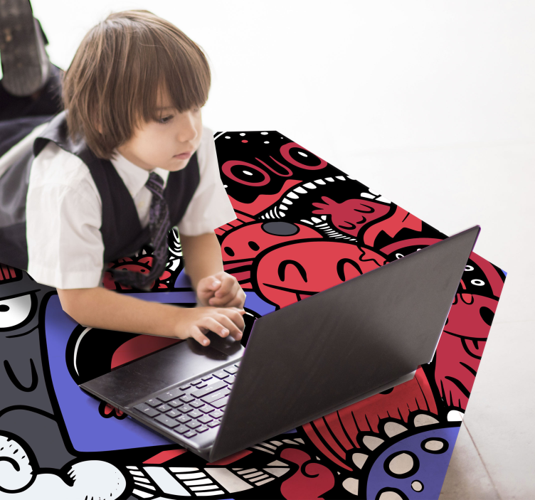 Dziecięcy dywan winylowy zabawna grafika potworów - TenStickers