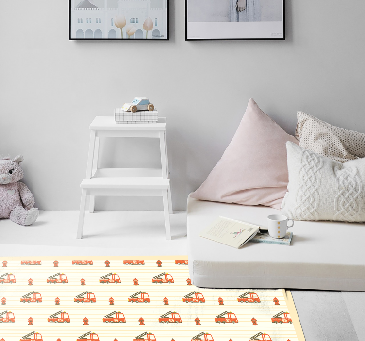 Dziecięcy dywan winylowy zabawny motyw transportu - TenStickers