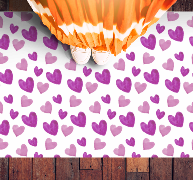 Dziecięcy dywan winylowy zabawny wzór serca - TenStickers
