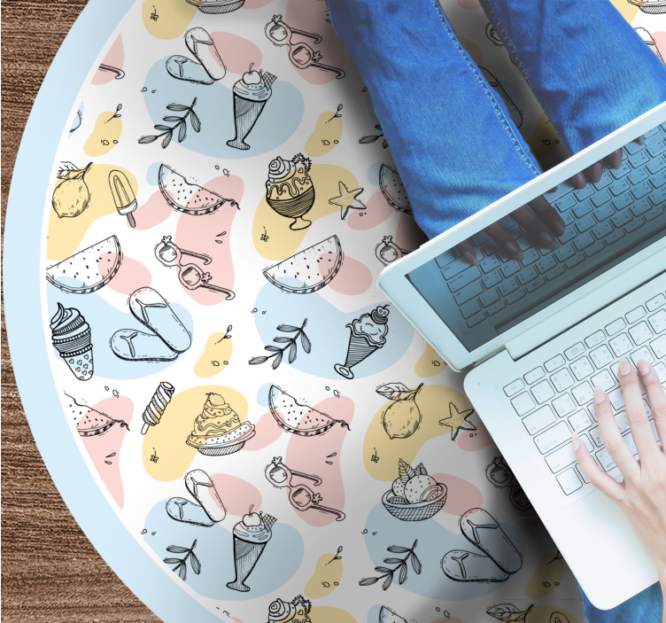 Dziecięcy dywan winylowy zachwycająca kolekcja słodyczy - TenStickers