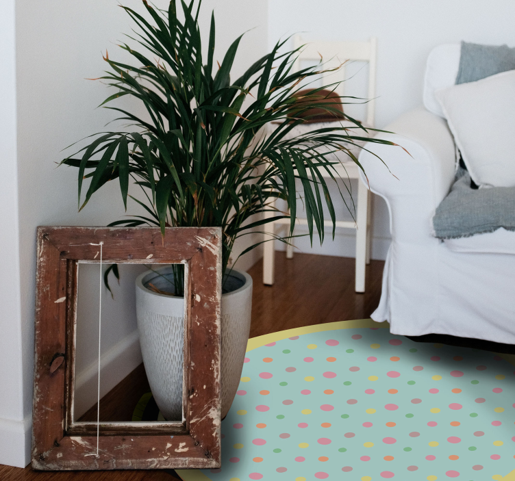 Dywan winylowy do salonu żywe, plamiste kropki - TenStickers