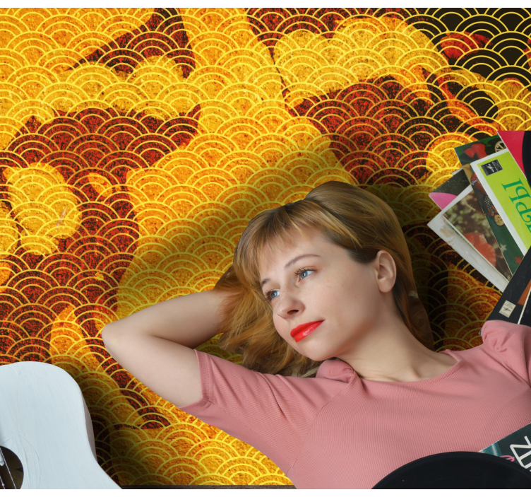 Elegancki złoty dywanik do salonu - TenStickers