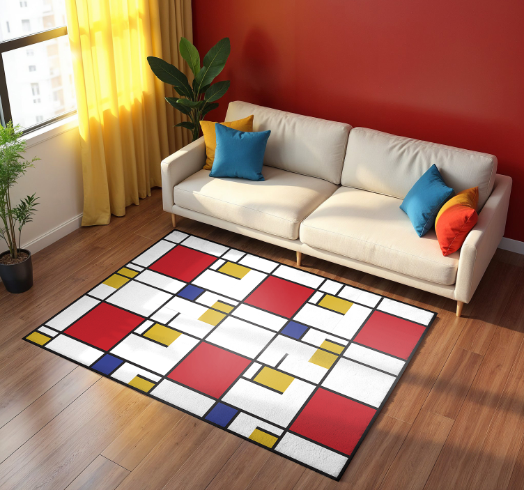 Geometryczne dywany mondrian art - TenStickers