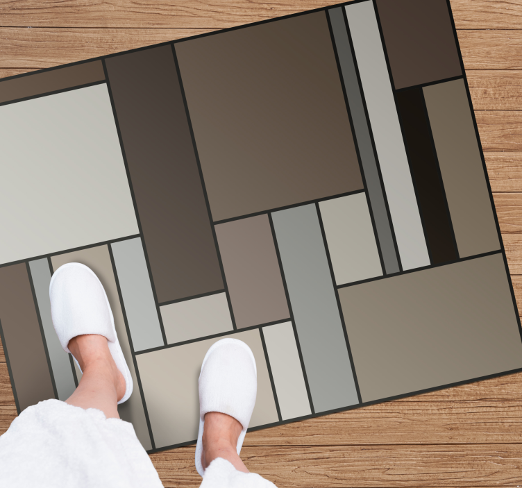 Dywan winylowy Brązowe prostokąty - TenStickers