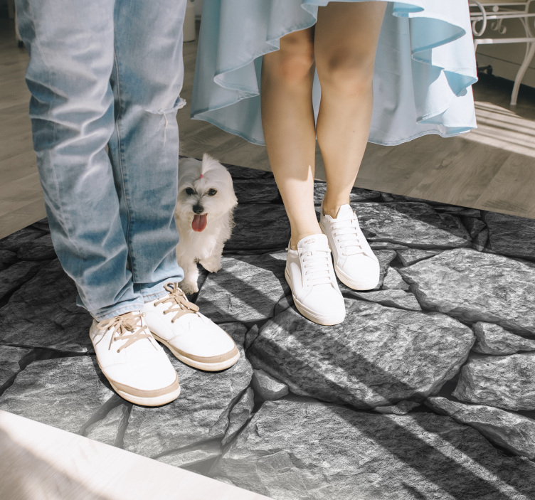 Kamienne płytki podłogowe o nieregularnej fakturze - TenStickers