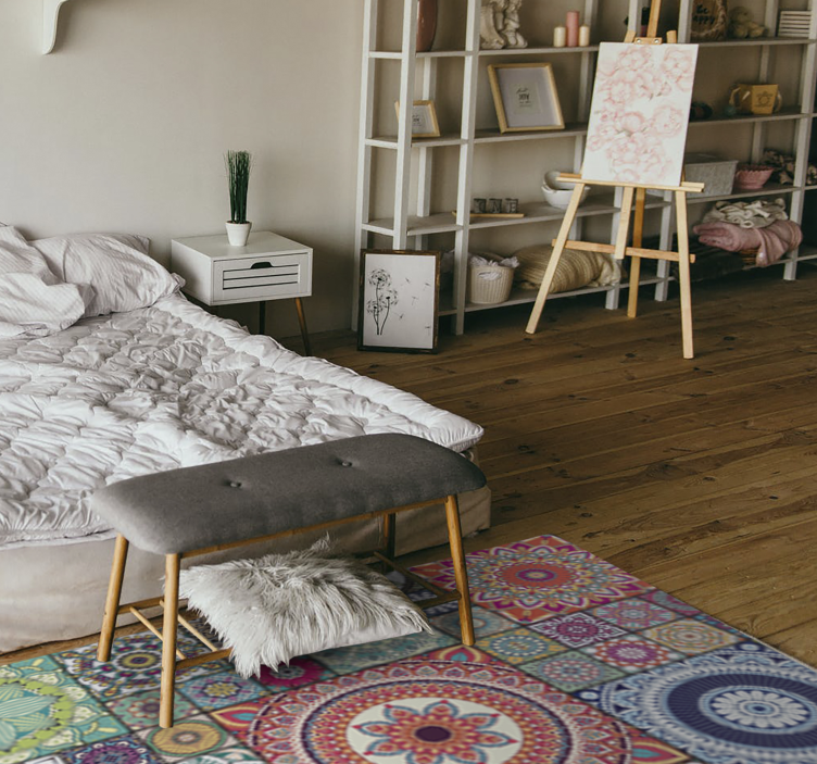 Dywan winylowy mandala płytki mandala - TenStickers