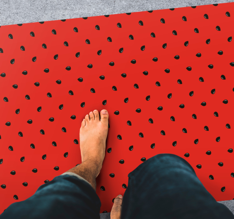 Dywan winylowy do kuchni czerwony wzór nasion - TenStickers