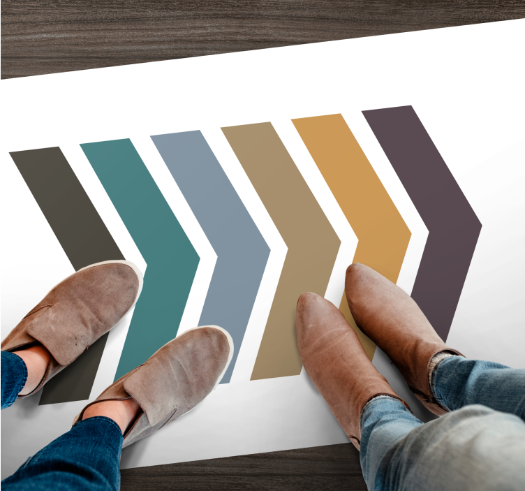 Chodnik winylowy do przedpokoju strzałka kolorów ziemi - TenStickers