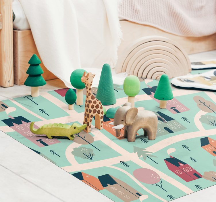 Dywan drogowy wzór mapy drogowej dla dzieci - TenStickers