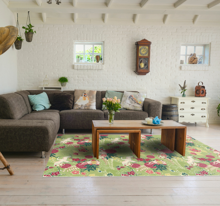 Dywan z orientalnym motywem roślinnym - TenStickers