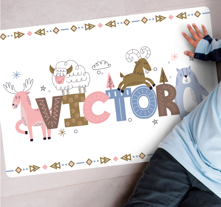 Dywan winylowy z imieniem w polarne zwierzęta - TenStickers