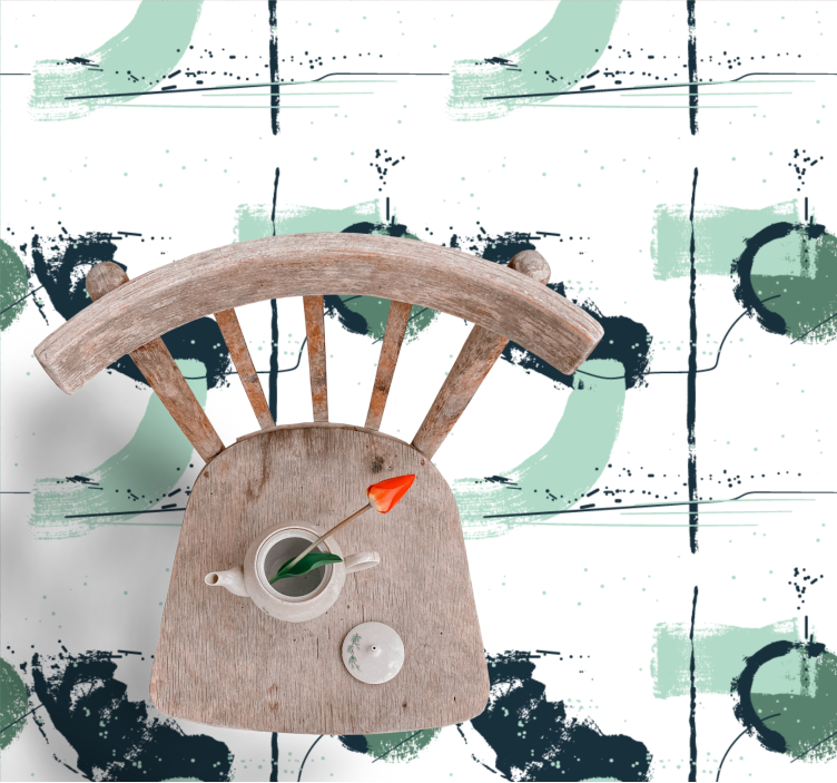 Minimalistyczny dywan winylowy zielone abstrakcyjne smugi - TenStickers