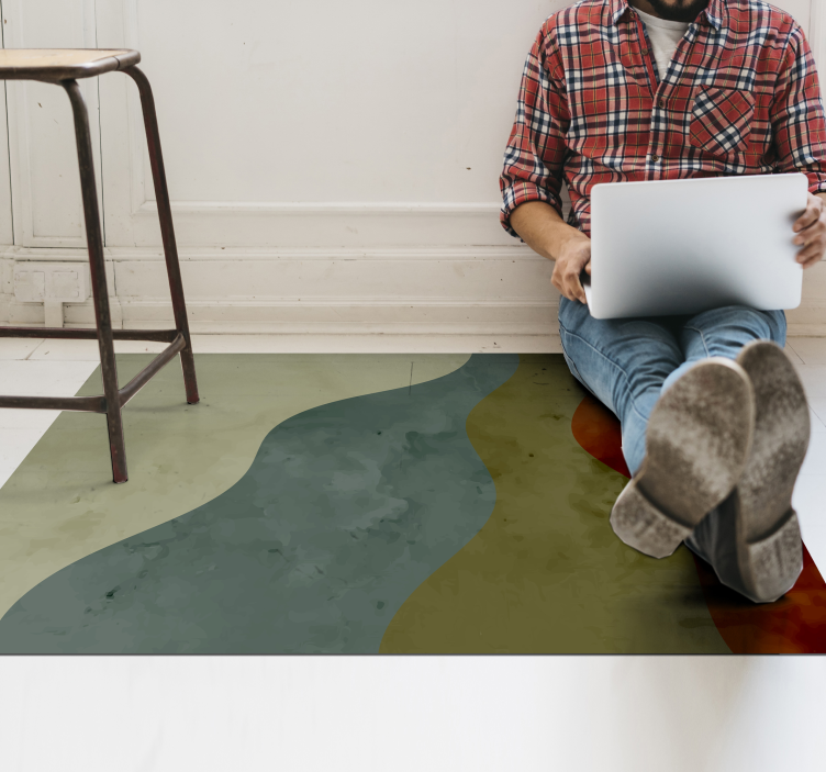 Dywan winylowy do salonu abstrakcyjne wzory fal - TenStickers