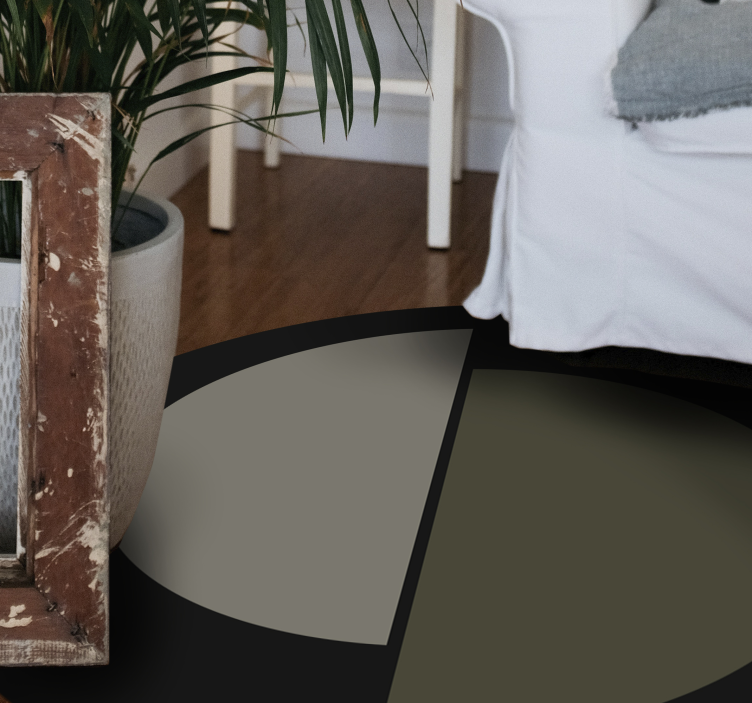 Minimalistyczny dywan winylowy dwukolorowy owal - TenStickers