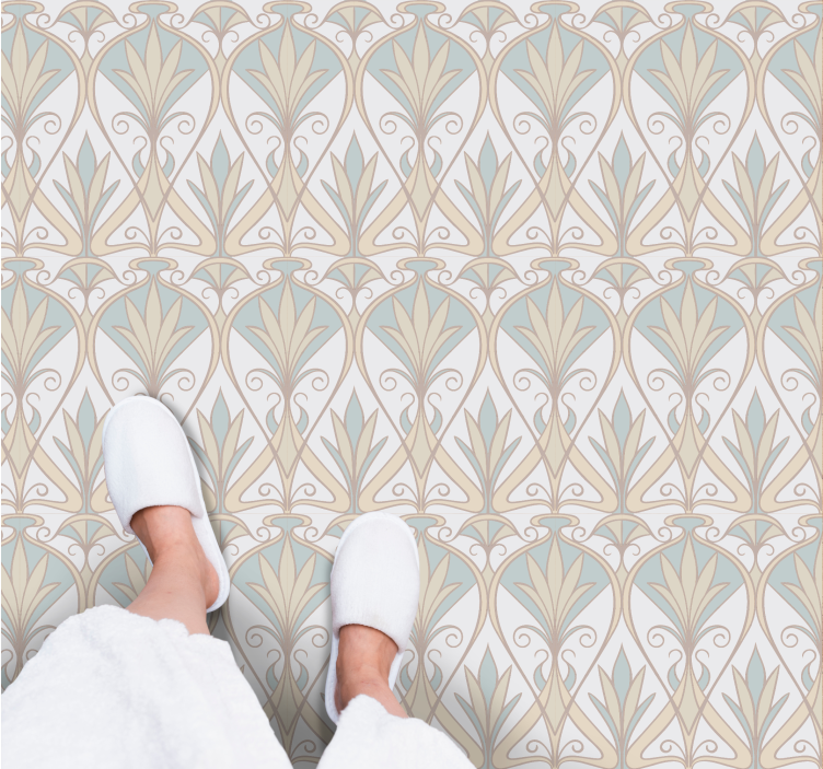 Minimalistyczny dywan winylowy elegancka inspiracja kwiatowa - TenStickers