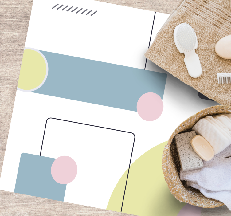 Minimalistyczny dywan winylowy formy w pastelach - TenStickers