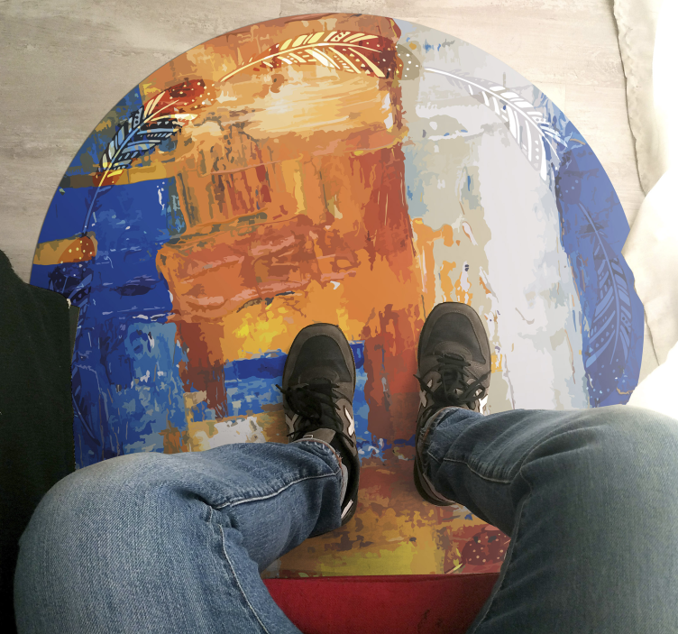 Minimalistyczny dywan winylowy fuzja kolorów abstrakcyjnych - TenStickers