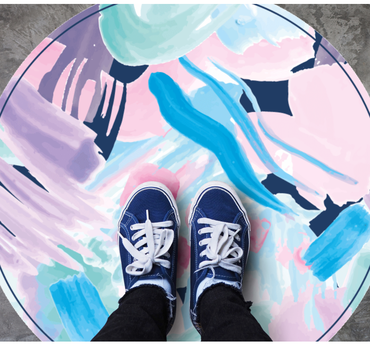 Minimalistyczny dywan winylowy kolorowa sztuka abstrakcyjna - TenStickers