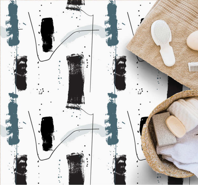 Minimalistyczny dywan winylowy liniowe kształty abstrakcyjne - TenStickers