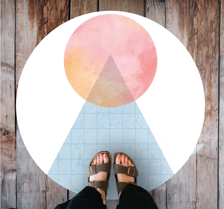 Minimalistyczny dywan winylowy w geometryczne trójkąty - TenStickers