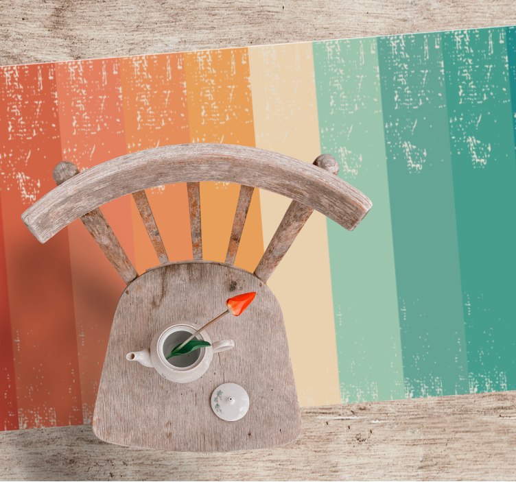 Minimalistyczny dywan winylowy w kolorowe paski - TenStickers