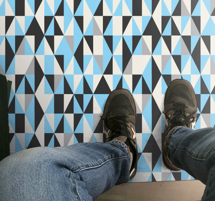 Dywan winylowy nordic w kolorze niebieskim i szarym - TenStickers