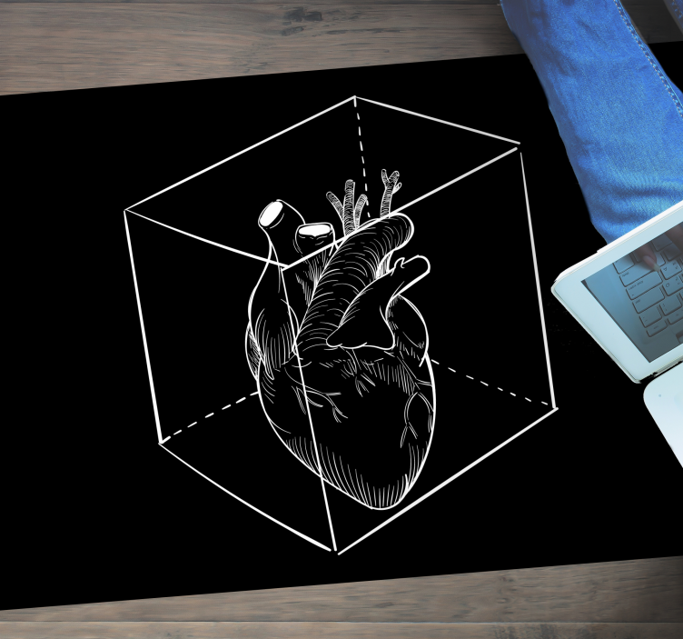 Nowoczesny dywan winylowy ilustracja serca - TenStickers