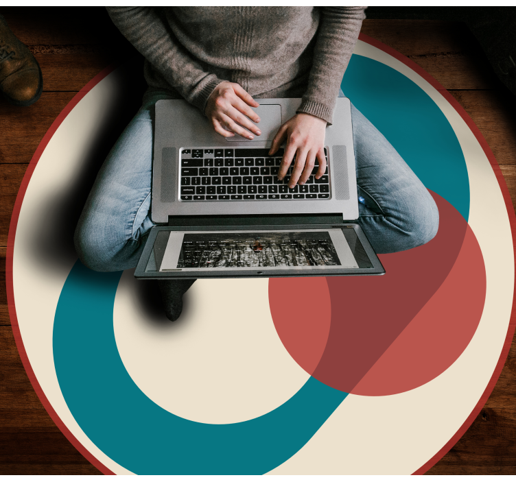 Nowoczesny dywan winylowy kręgi w harmonii - TenStickers