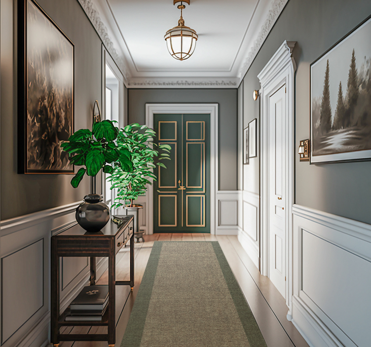 Nowoczesny dywan winylowy Projekt z zieloną ramką - TenStickers