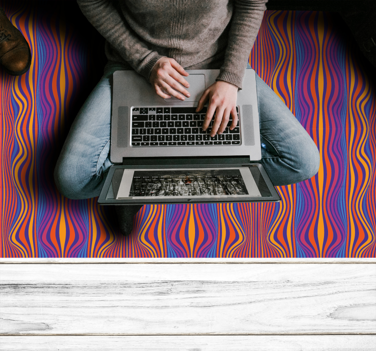 Prostokątny dywan winylowy Psychodeliczne groovy linie - TenStickers