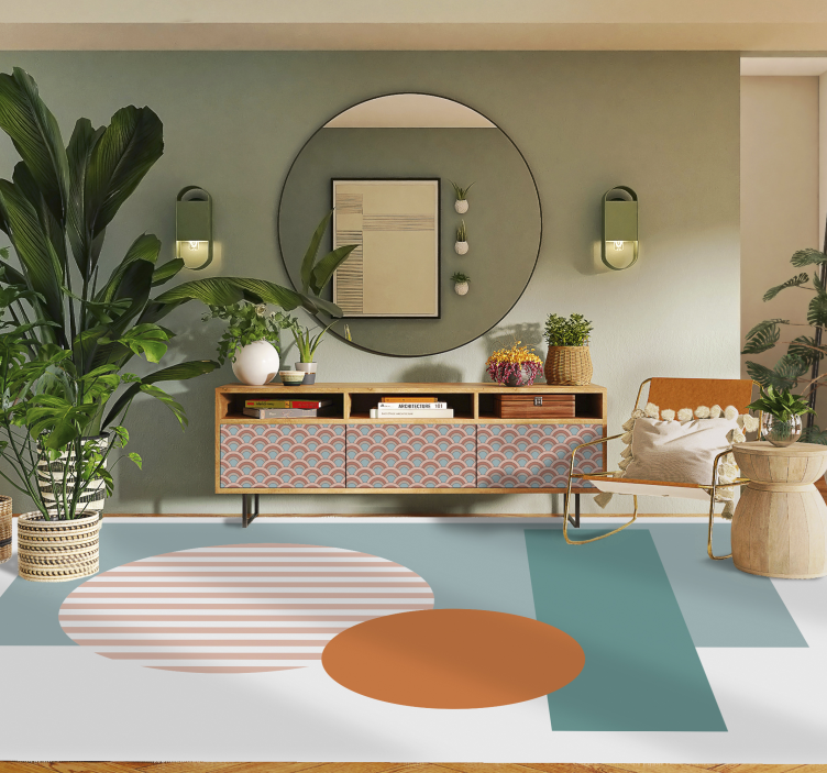 Nowoczesny dywan winylowy słoneczne geometryczne koła - TenStickers